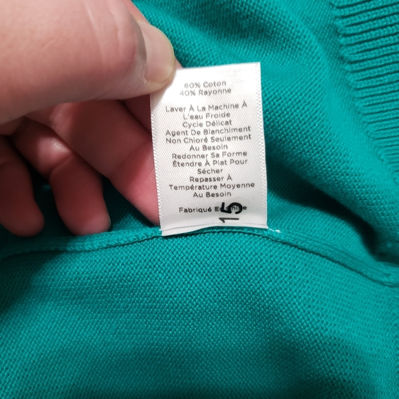 Talbots Teal Green V-Neck Cardigan Sz M - Picture 6 of 10